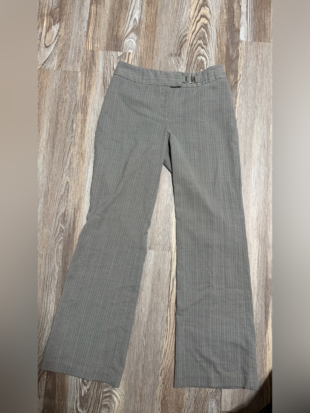 Worthington Gray Pinstripe Boot-Cut Dress Pants